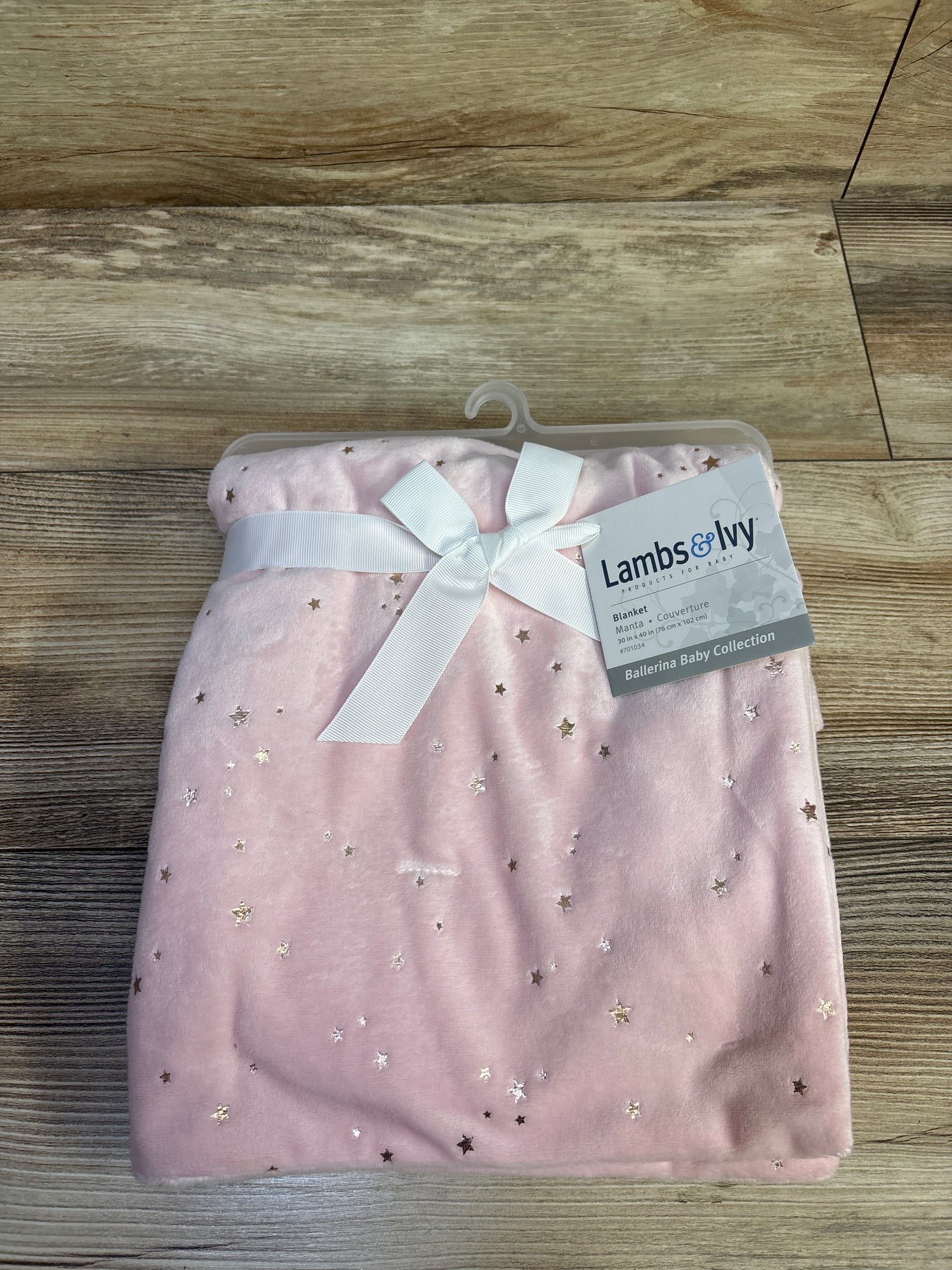 NEW Lambs & Ivy 2-Sided Soft Baby Blanket - Ballerina Baby Pink 30''x40''