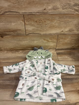 Plush Hooded Dinosaur Robe White sz 0-6m