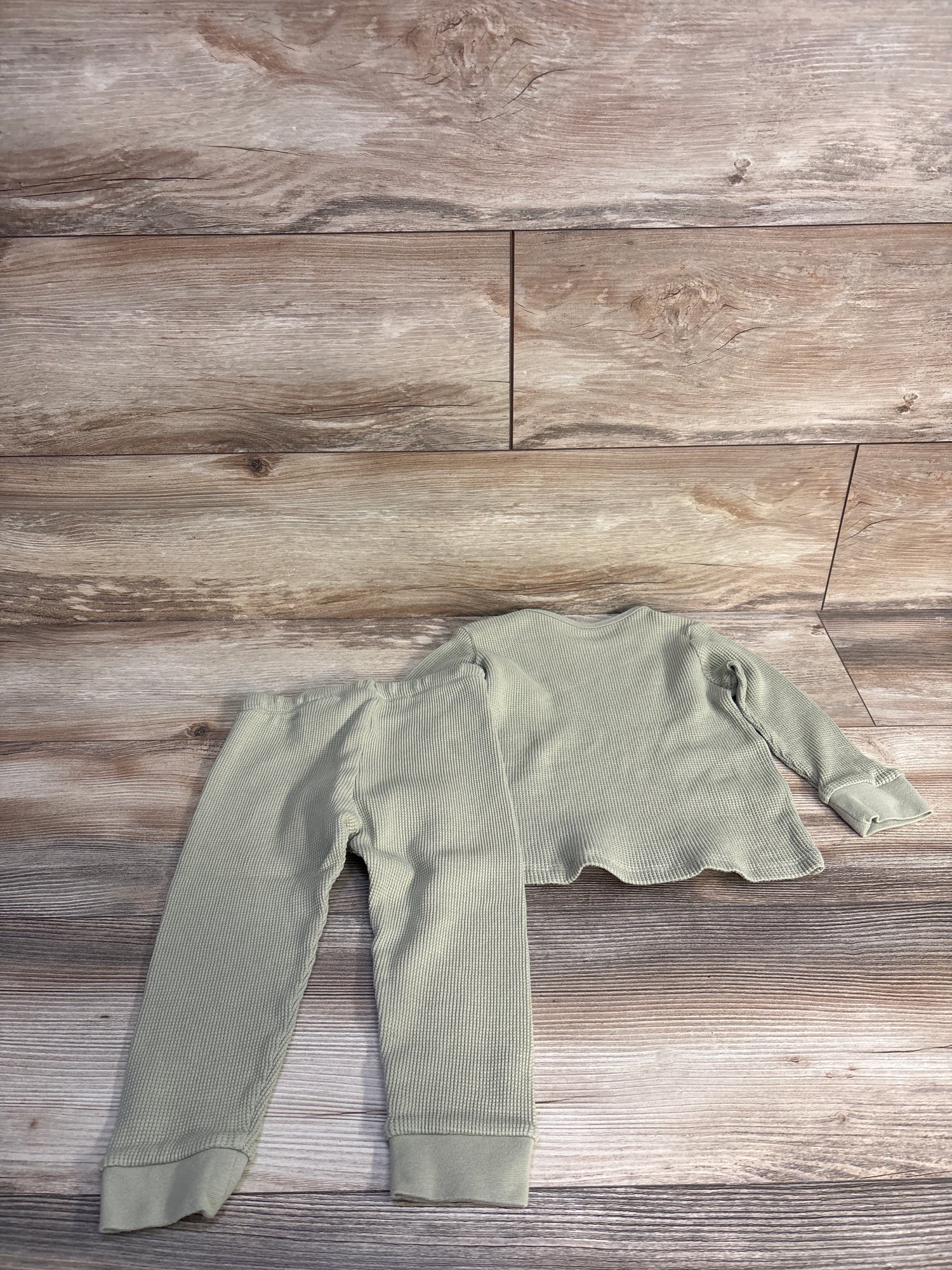H&M 2pc Waffle Knit Shirt & Pants Green sz 2T