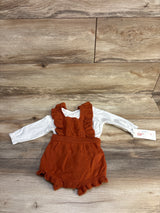 NEW Cat & Jack Ruffled Sweater Romper & Bodysuit Set Rust sz 3-6m