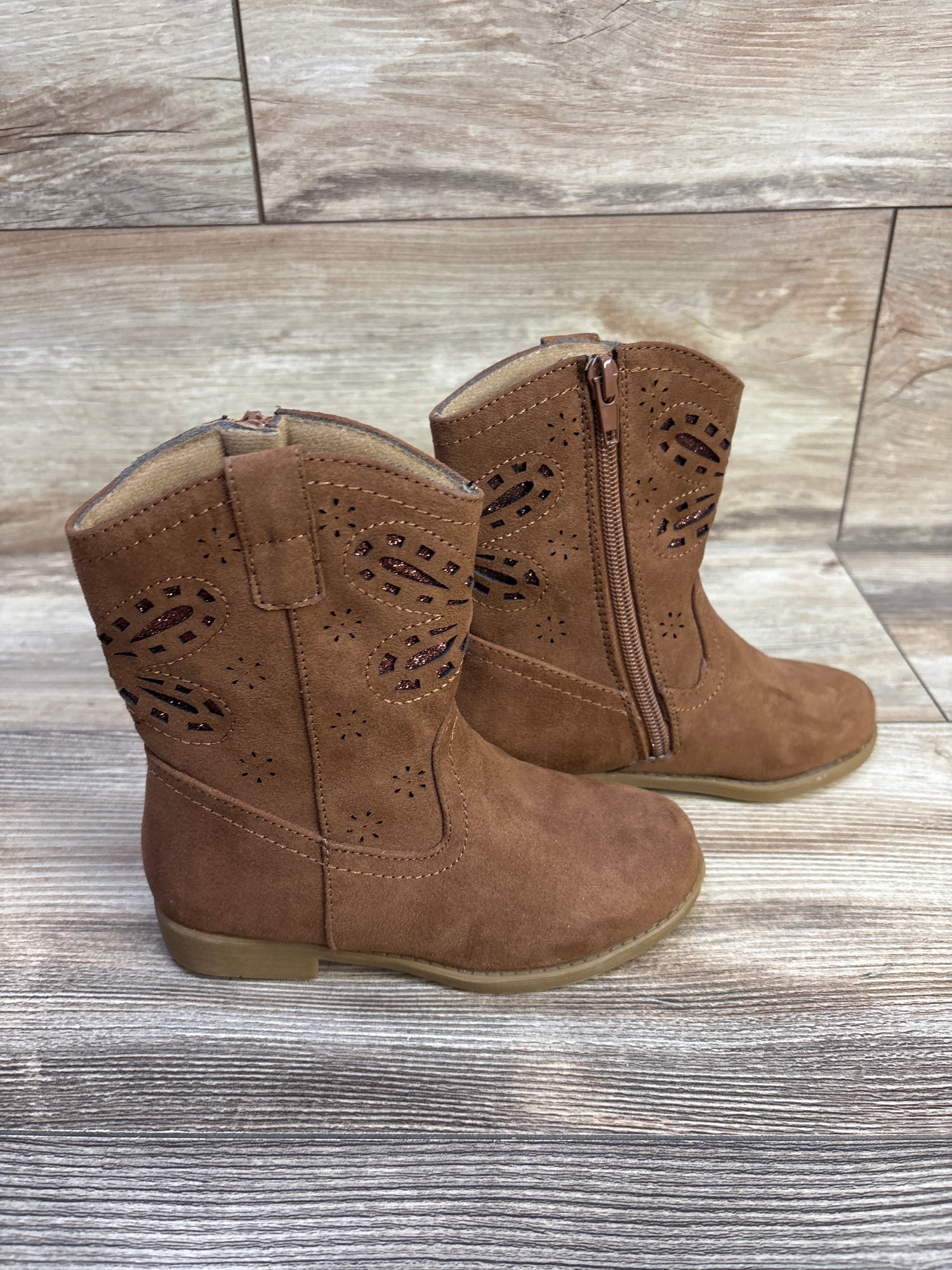 Rachel Shoes Lil' Jayla Western Boots Brown sz 10c