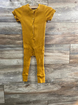 Orcas Lucille Short Sleeve Henley Romper in Butterscotch sz 18-24m