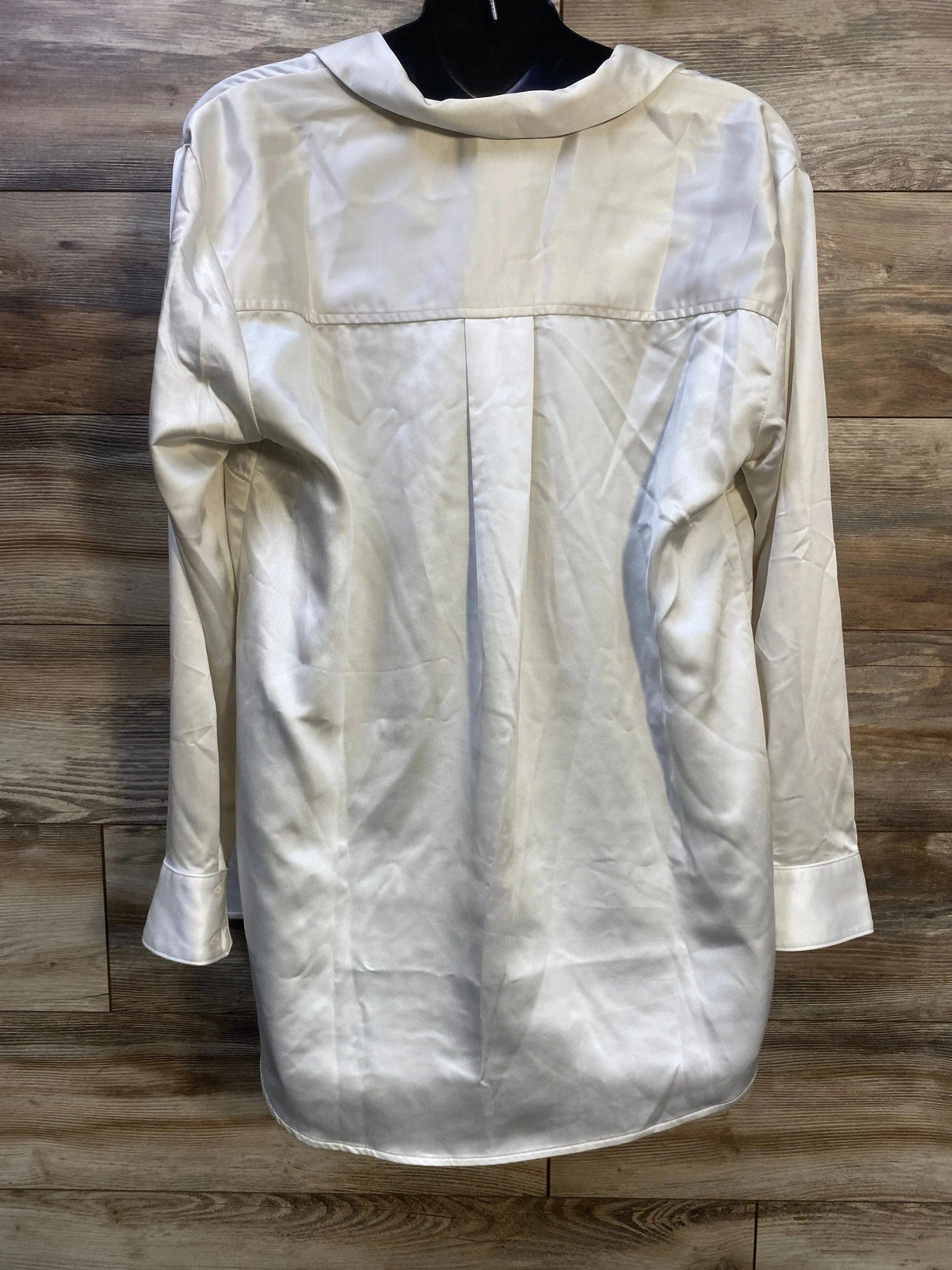 NEW Isabel Maternity Satin Button Up Shirt White sz Large