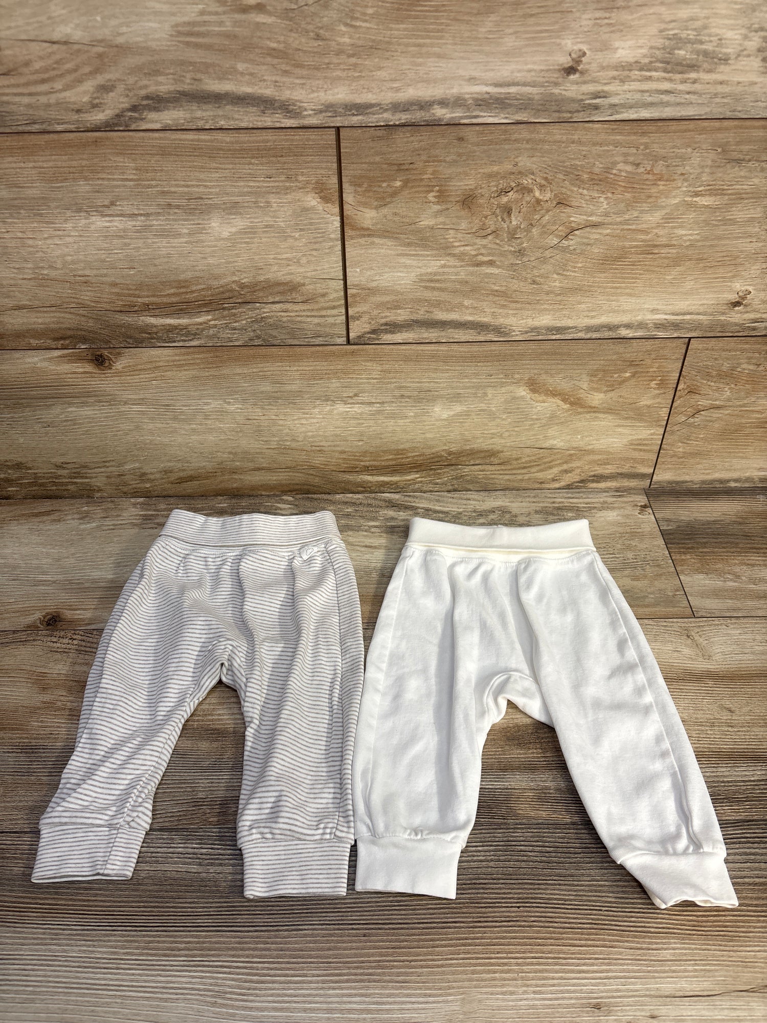 H&M Organic 2pk Foldover Pants White sz 9m