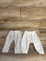 H&M Organic 2pk Foldover Pants White sz 9m
