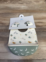 NEW Cloud Island 2pk Silicone Bibs - Animals/Cresents