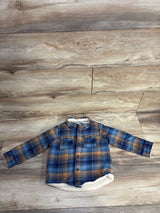 Cat & Jack Faux Shearling Plaid Shacket Blue sz 3T