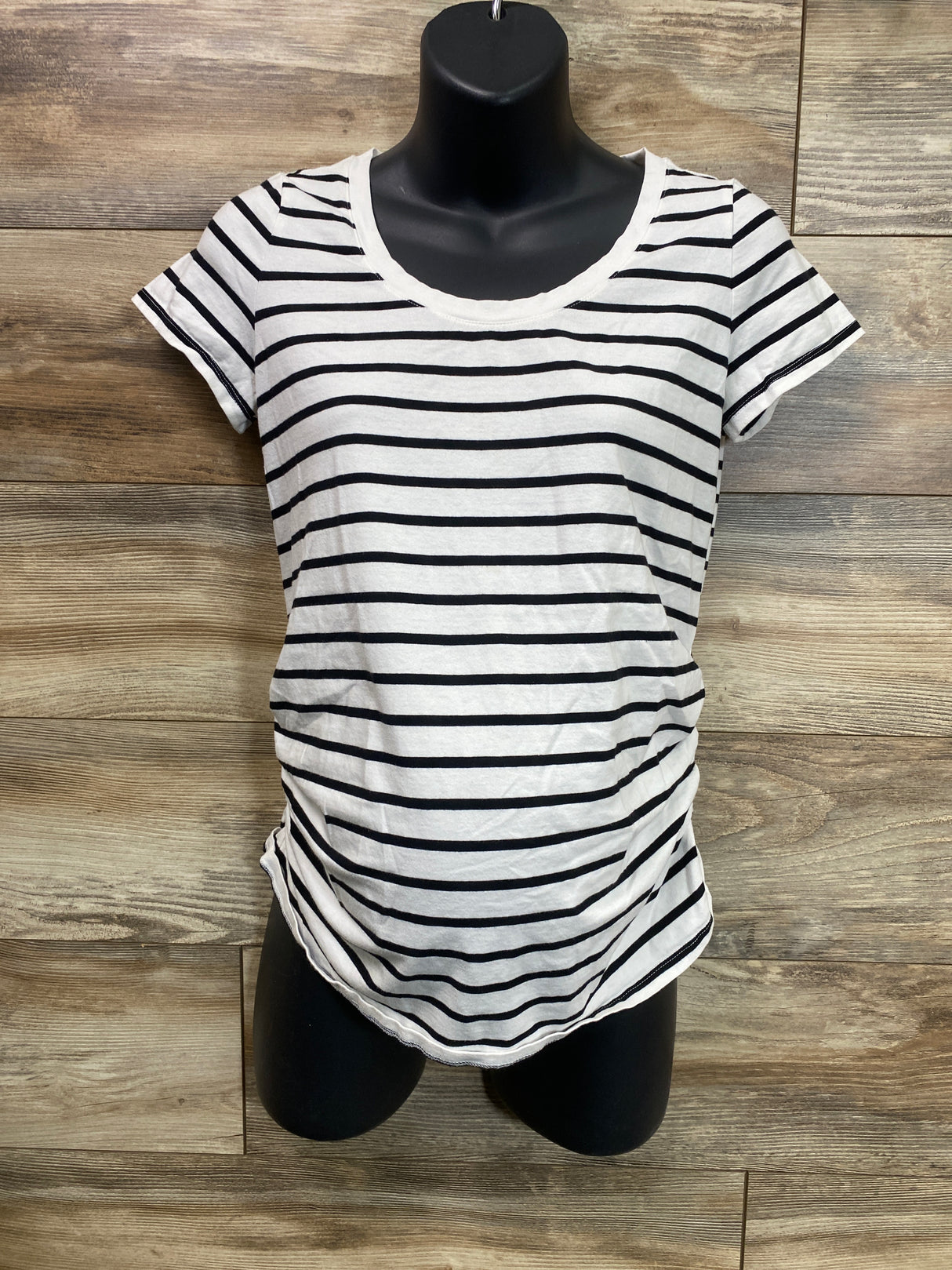 Old Navy Maternity Striped Ruched Shirt White sz Medium