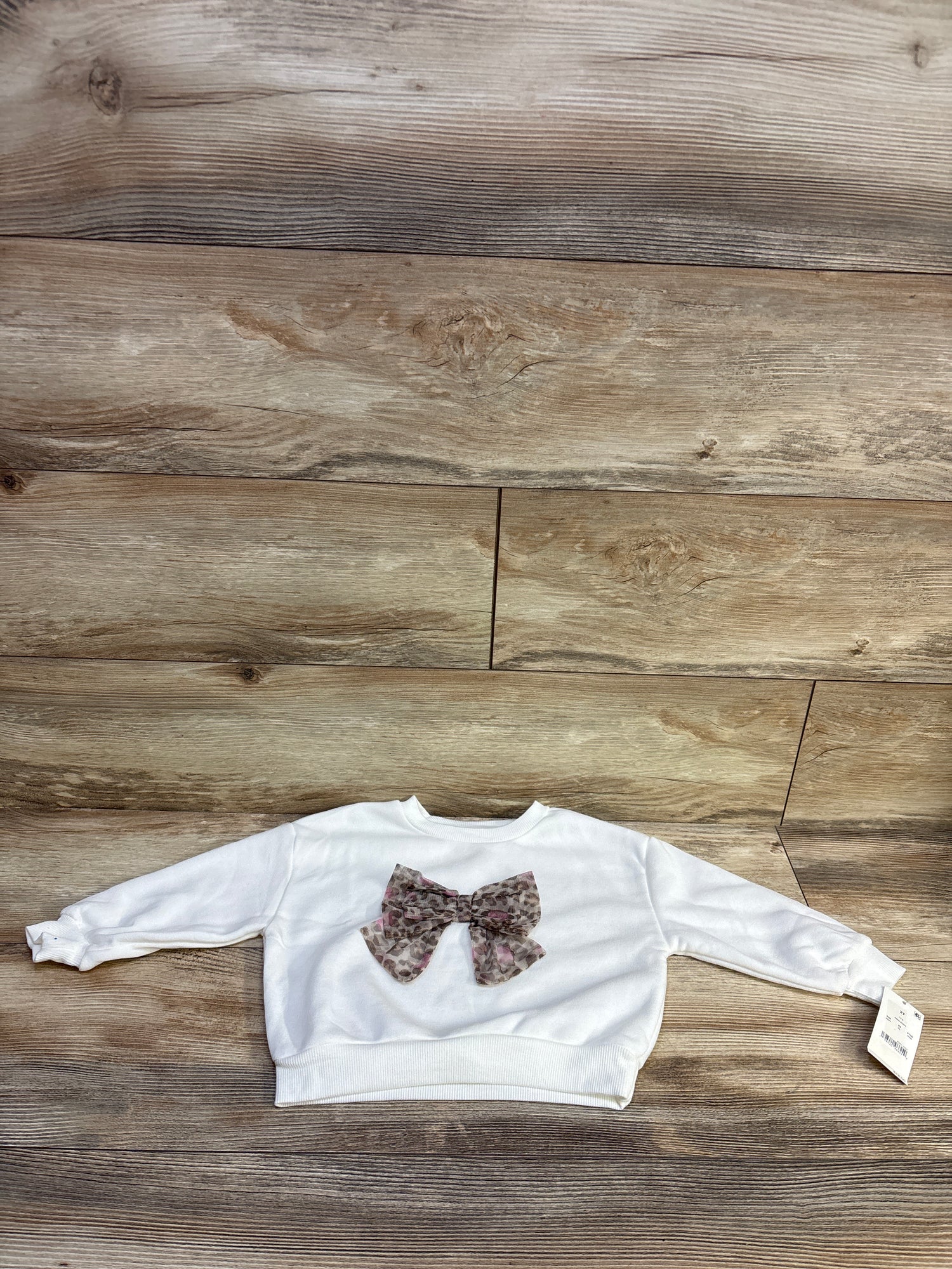 NEW Disney Junior Minnie Mouse Bow Sweatshirt White sz 2T