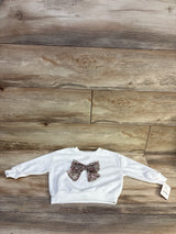 NEW Disney Junior Minnie Mouse Bow Sweatshirt White sz 2T