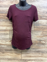 Market & Spruce Maternity Ruched Shirt Maroon sz Medium