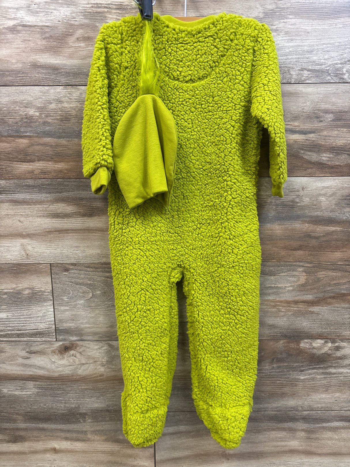 Dr. Seuss The Grinch 2pc Plush Footed Coverall & Hat Set Green sz 3T