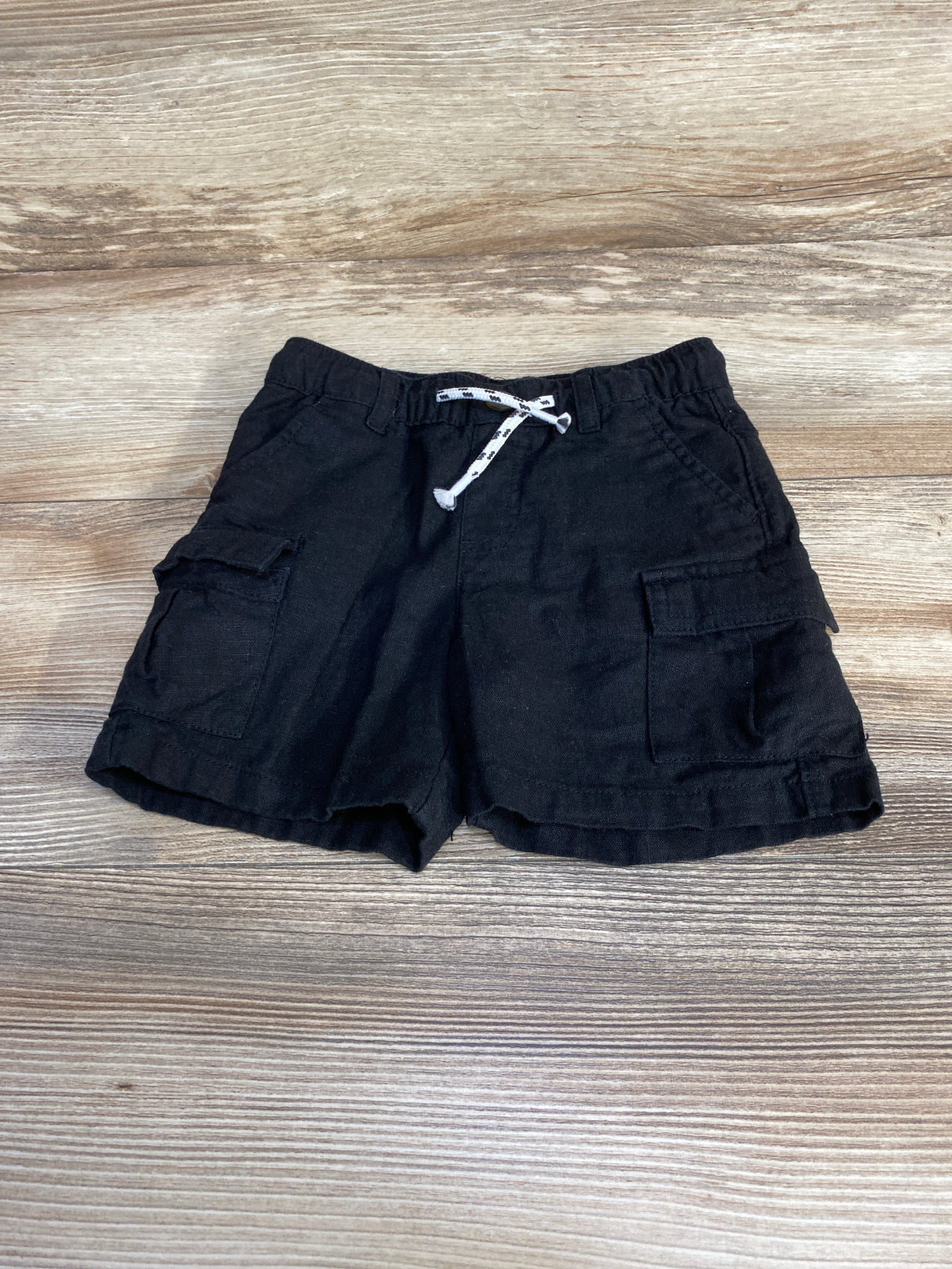 Cat & Jack Drawstring Linen Shorts Black sz 18m