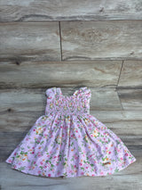 Tahari Girl Floral Fit & Flare Smocked Dress Pink sz 2T