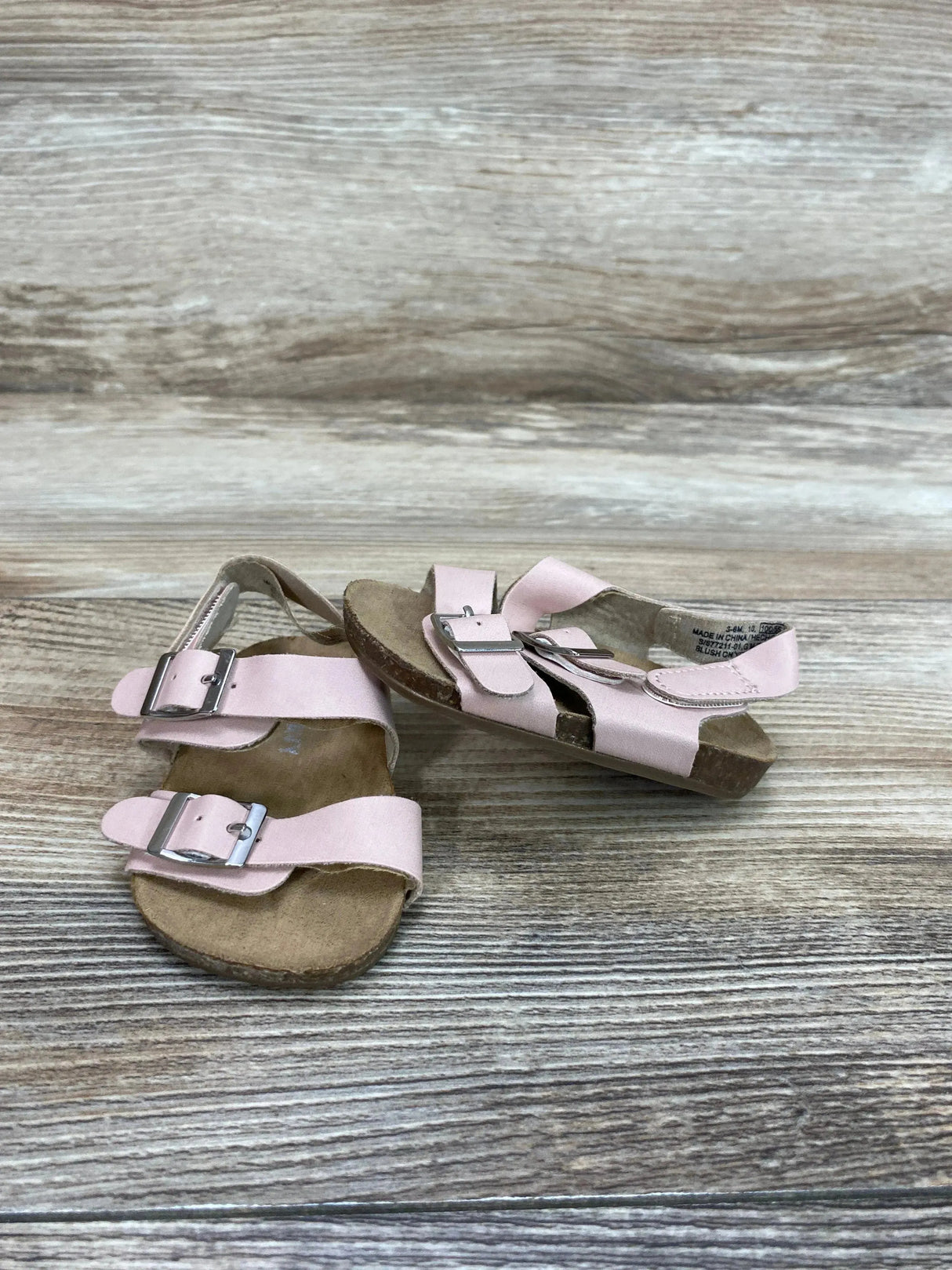 Old Navy Cork Bed Double Buckle Sandals Pink sz 3-6m