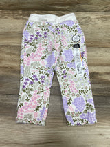 NEW Okie Dokie Fleece Floral Jogger Pant White sz 12m