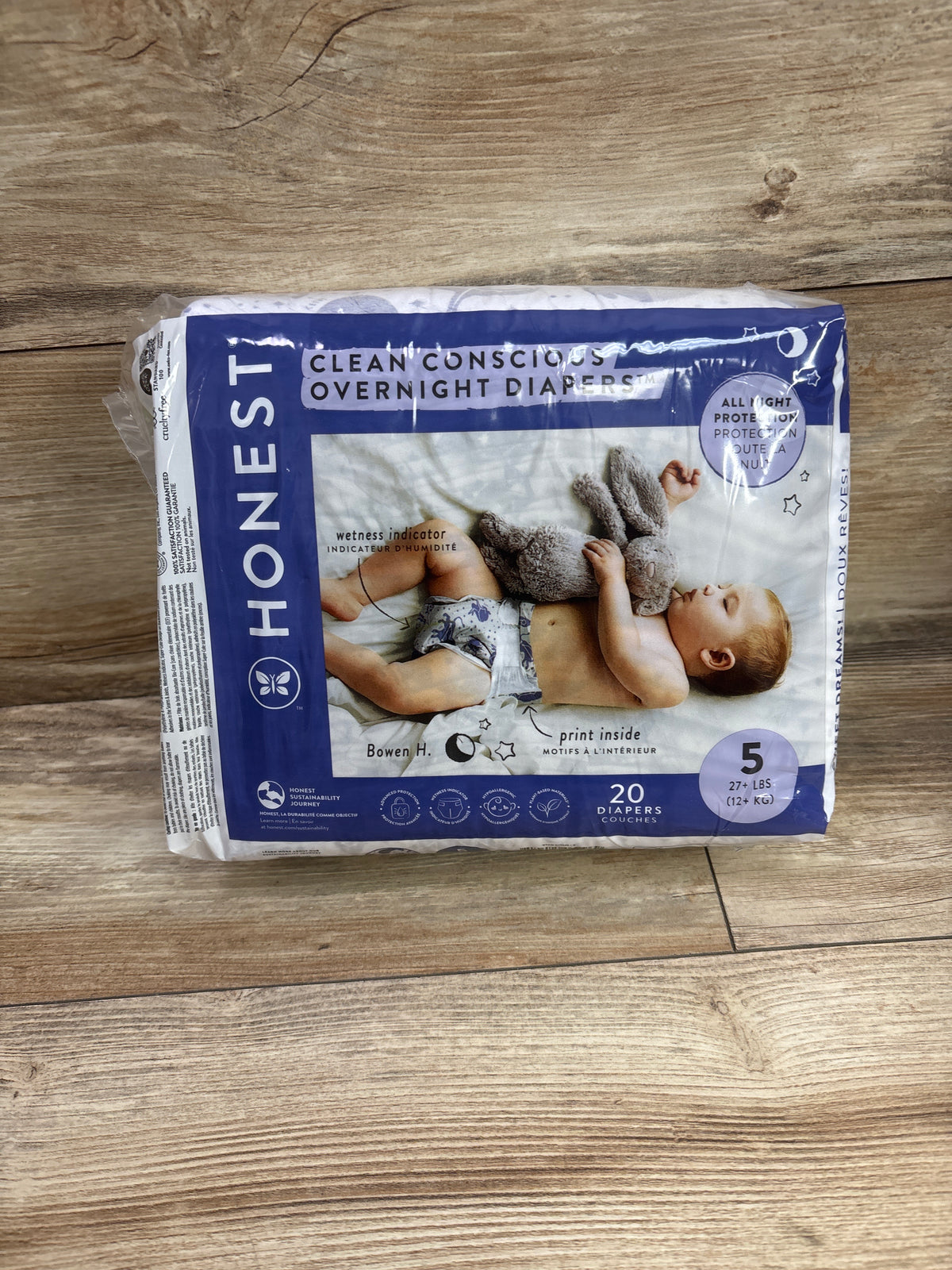 NEW Honest Clean Conscious Overnight Diapers Size 5 20ct