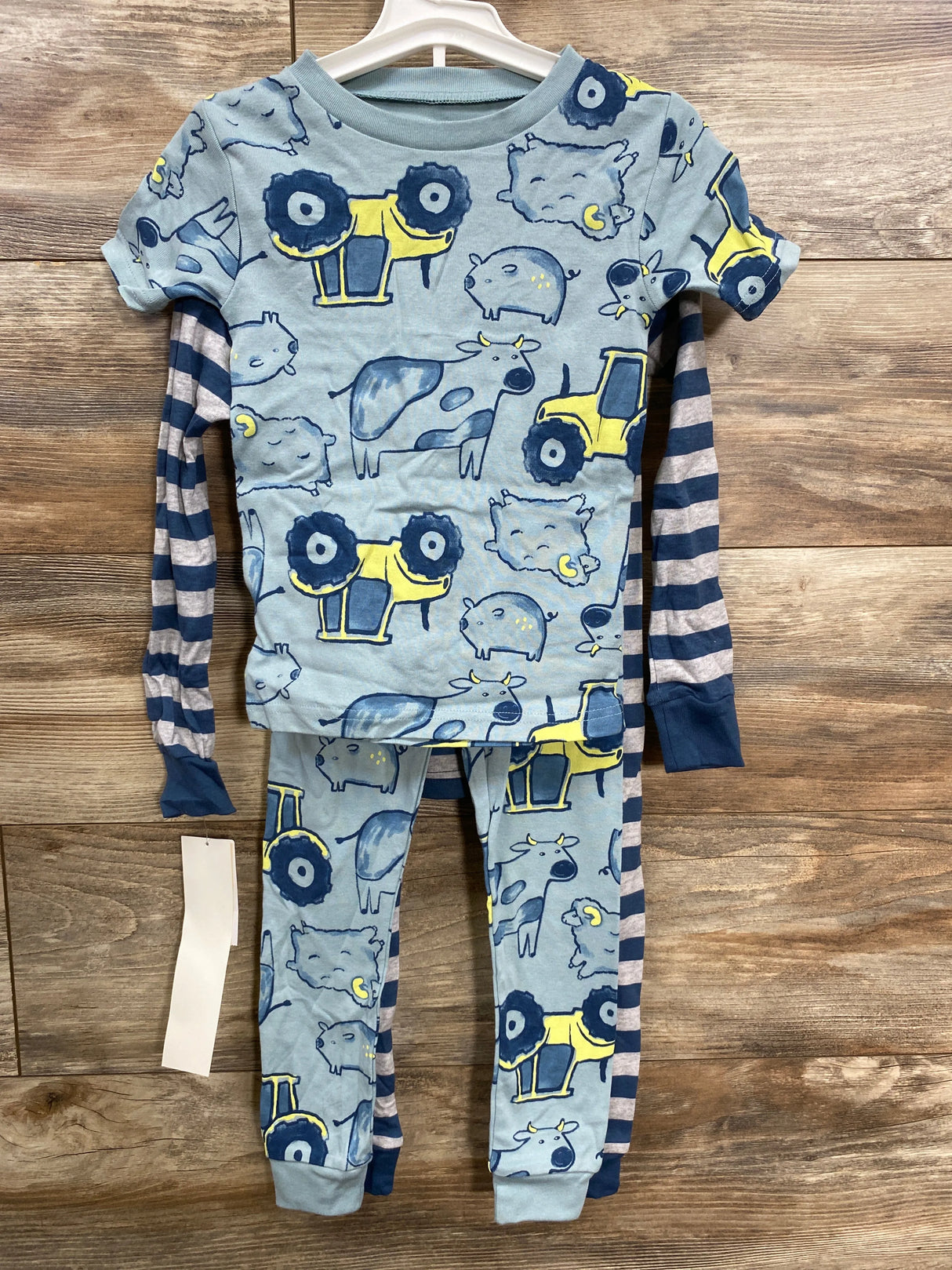 NEW Just One You 4pc Pajama Set Farm Tractors Blue sz 4T