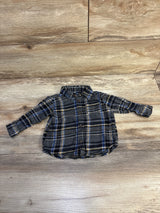 Old Navy Plaid Flannel Grey sz 6-12m