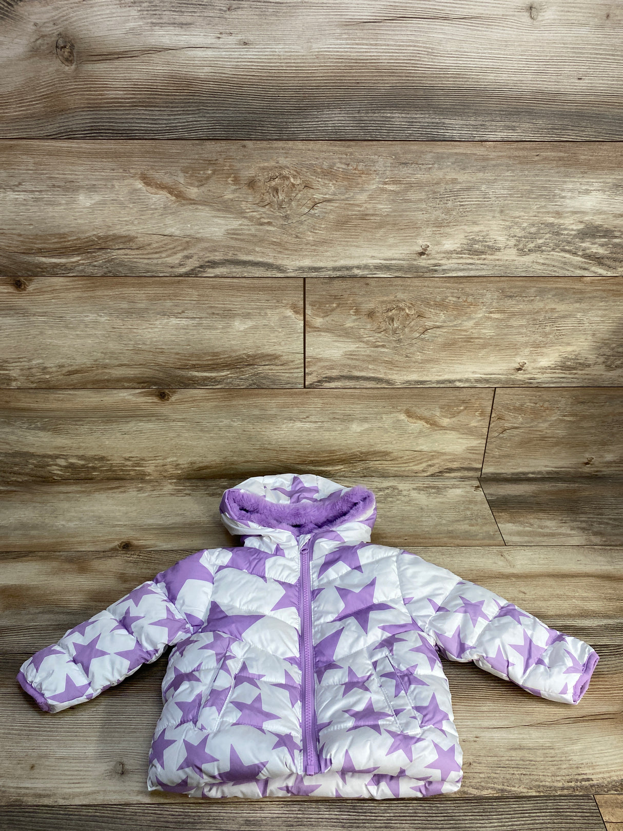 Swiss Tech Puffer Jacket Purple Stars sz 12m