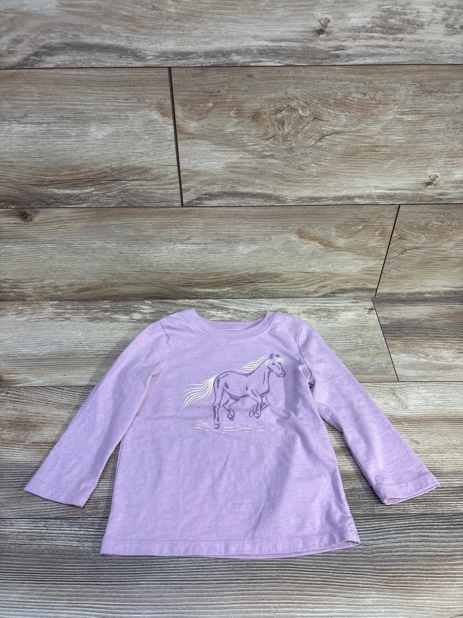 Cat & Jack Horse Long Sleeve Shirt Purple sz 2T