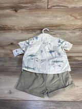 NEW Little Planet 2pc Organic Fish Print Set Ivory sz 12m