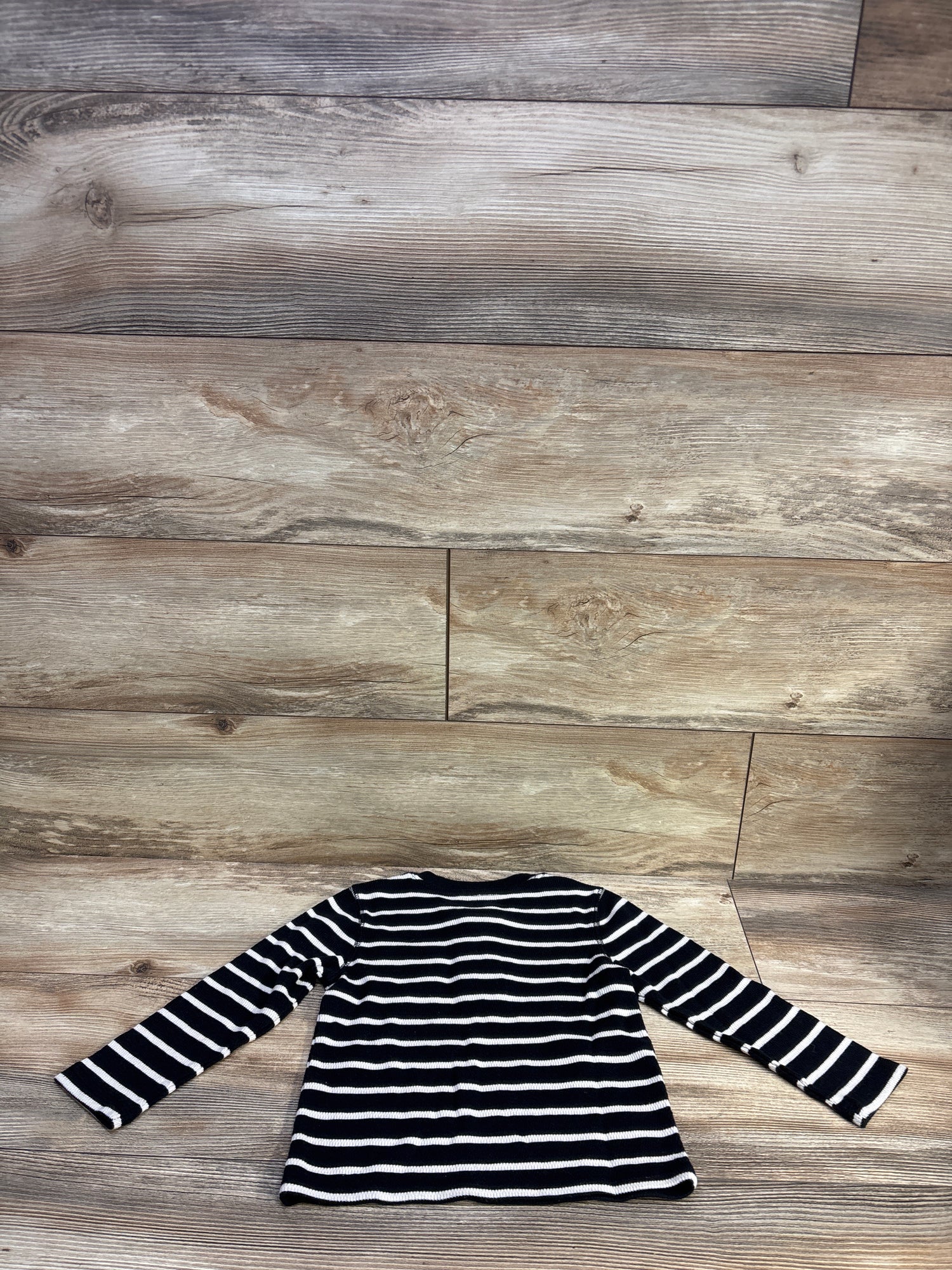 Cat & Jack Striped Knit Henley Shirt Black sz 3T