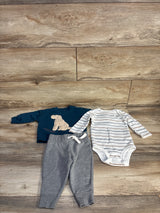 Just One You 3pc Sweatshirt Set Blue sz 6m