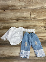 2pc Lace Bodysuit & Jeans Blue sz 9-12m