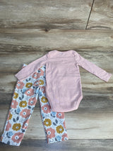 Simple Joys 2pc Striped Bodysuit & Pants Pink sz 24m