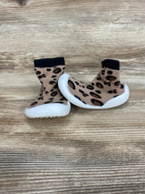 NEW Will & Fox Sock Knit Sneakers Leopard Print Brown sz 4c