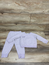 Cloud Island 2pc Knit Striped Sweater & Pants Set Purple sz 18m