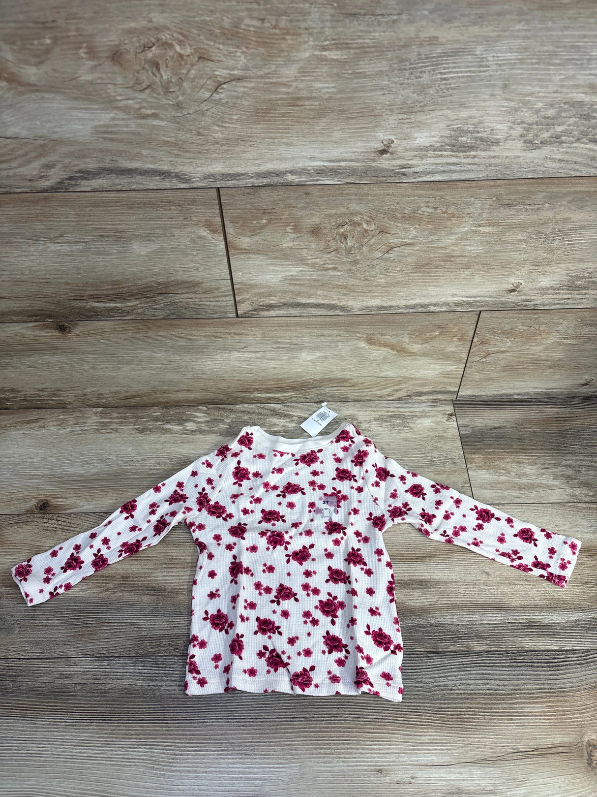 NEW Old Navy Floral Thermal Shirt White sz 2T