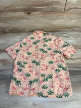 Old Navy Flamingo Print Button Up Shirt Coral sz 5T