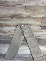 Janie & Jack Embroidered Football Twill Pants Tan sz 5T