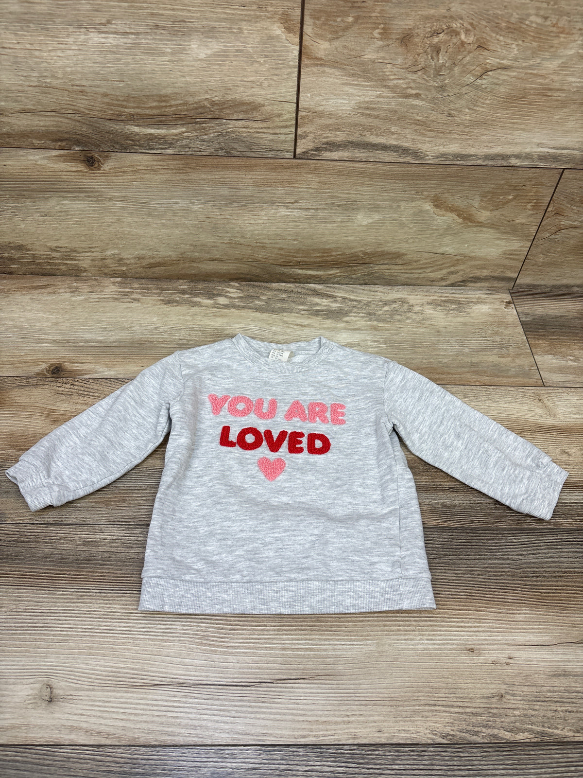 H&M 'You Are Loved' Pullover Sweatshirt Grey sz 18m