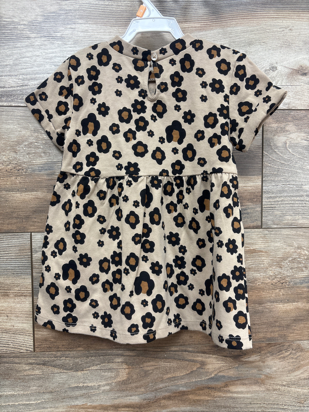 NEW Okie Dokie Floral Leopard Dress Beige sz 12m