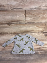 Old Navy Long Sleeve Dinosaur Print Shirt Grey sz 12-18m