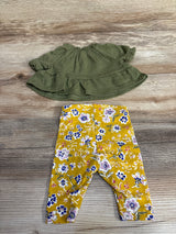 Carter's 2pc Shirt & Floral Bottoms Green sz Newborn