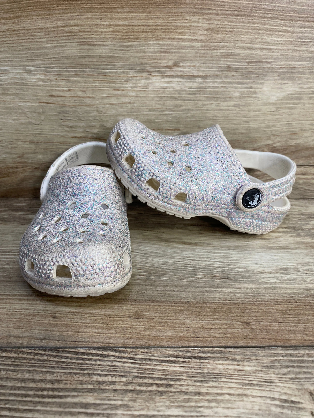 Crocs Classic Glitter Clogs Ivory sz 7c