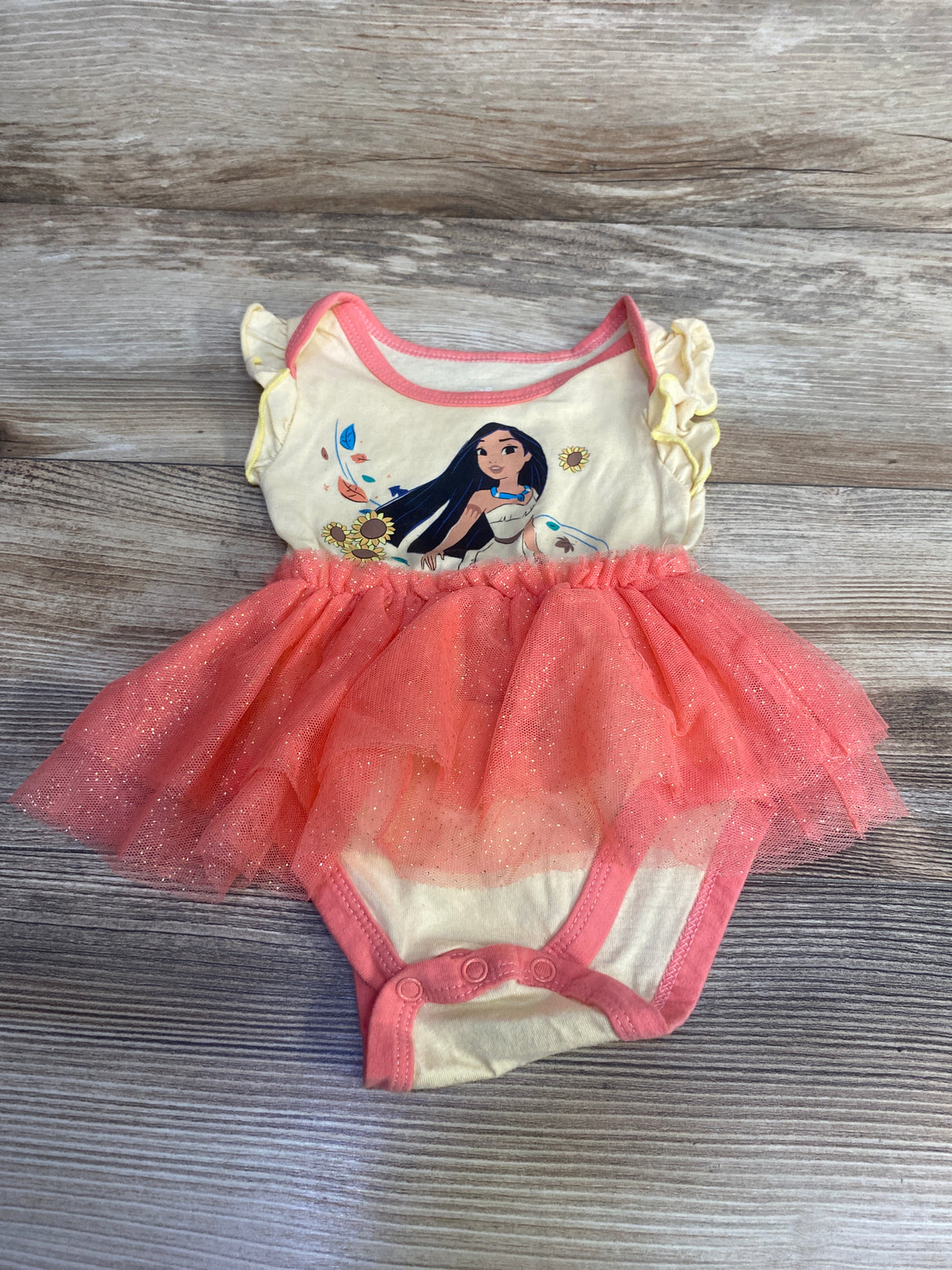 Disney Baby Pocahontas Tutu Bodysuit Yellow sz 9m