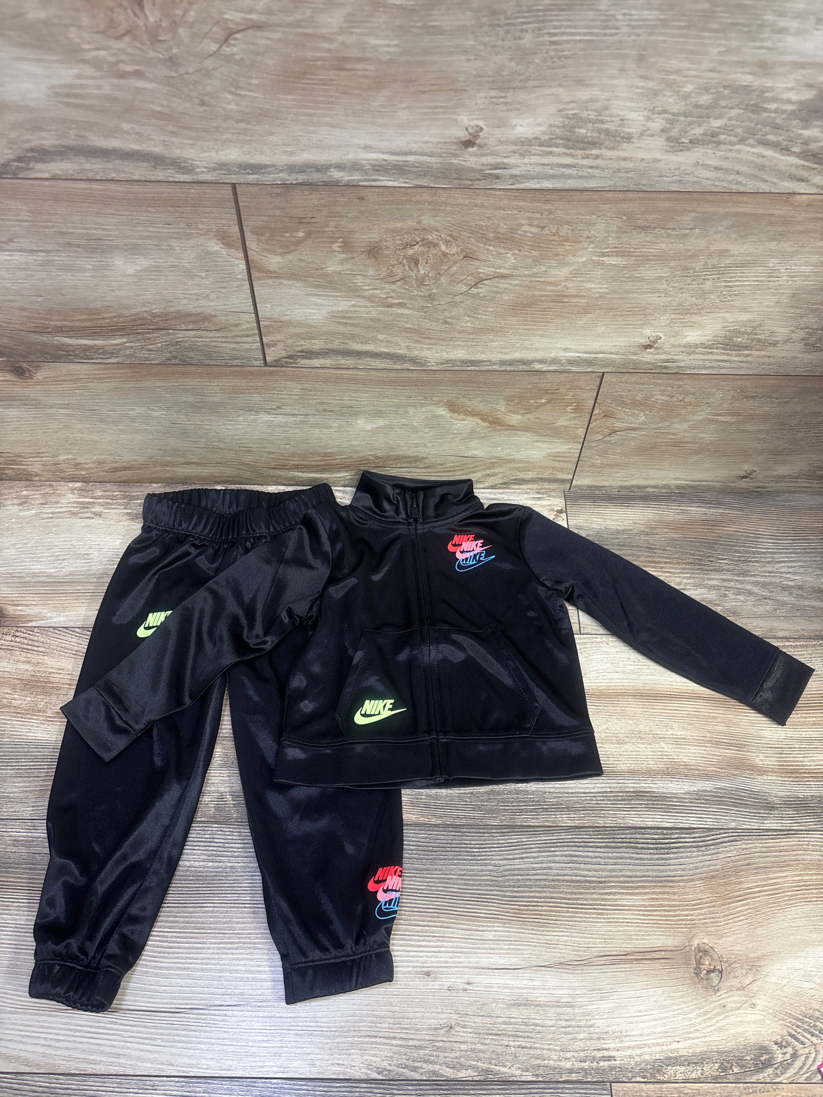 Nike 2pc Satin Tracksuit Black sz 24m