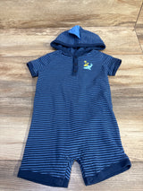 Just One You Hooded Henley Shortie Romper Blue sz 9m