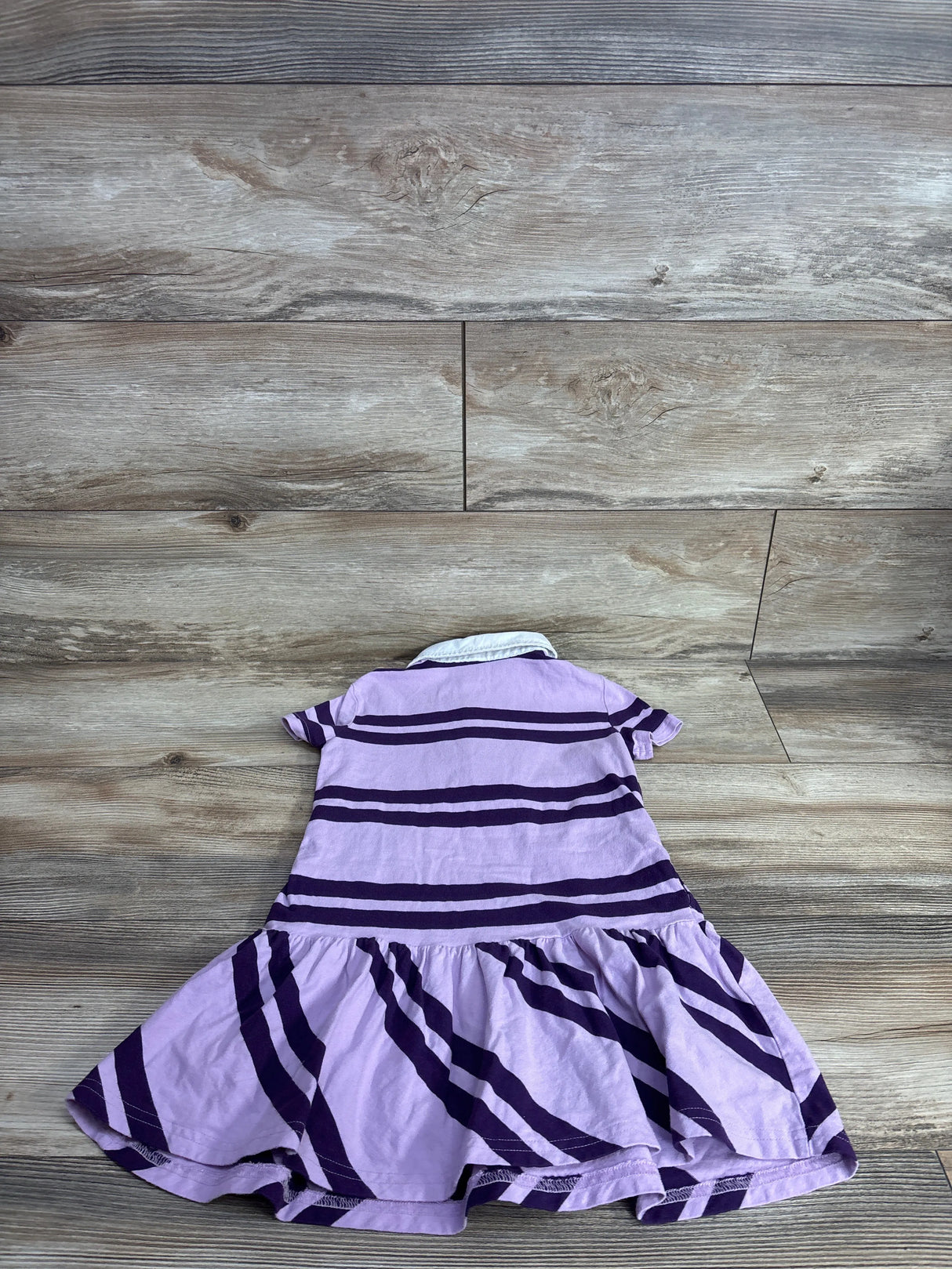 Gap Kids Striped Rugby Style Peplum Dress Lilac sz 4-5T