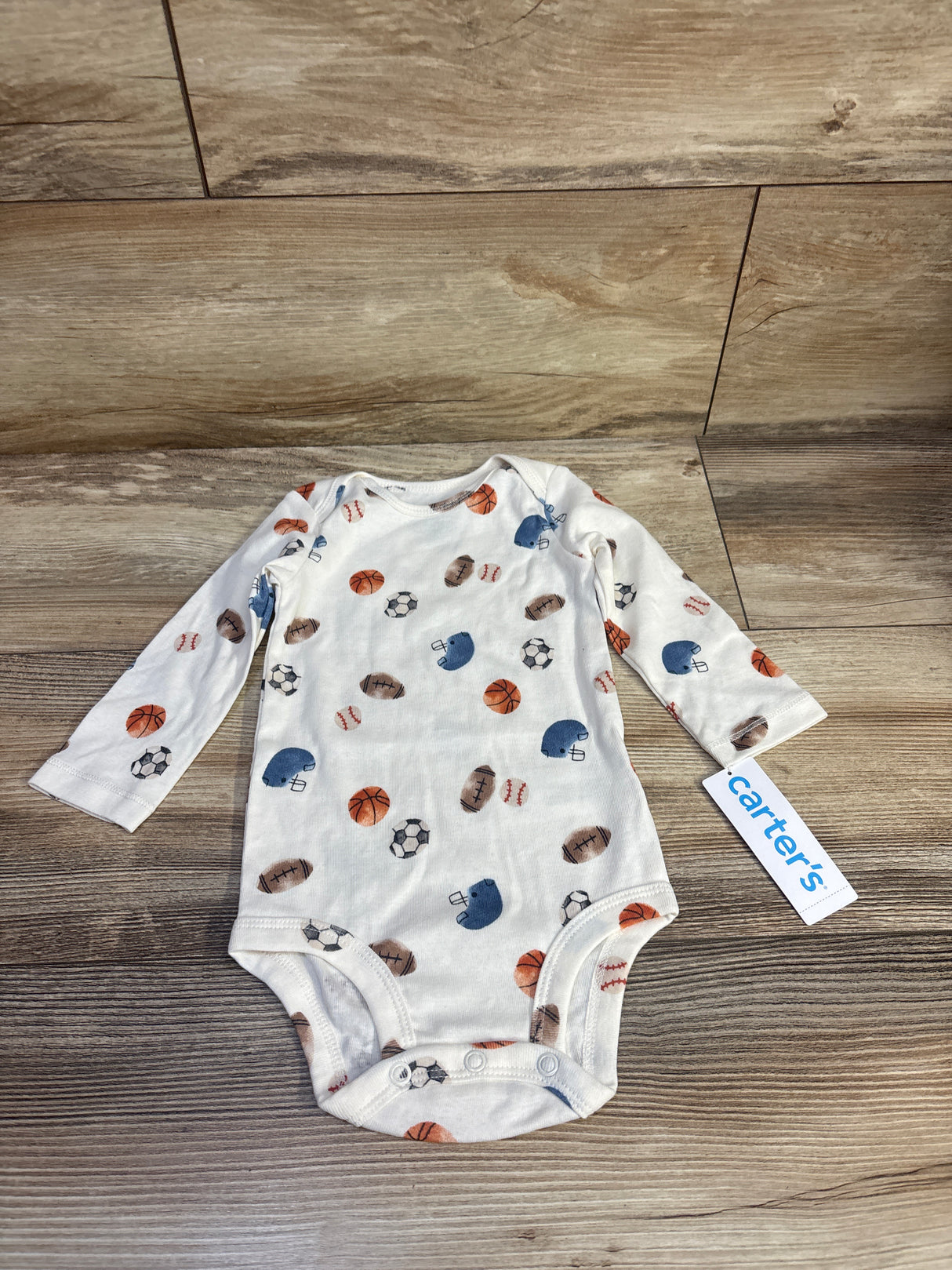 NEW Carter's Sports Long Sleeve Bodysuit White sz 9m