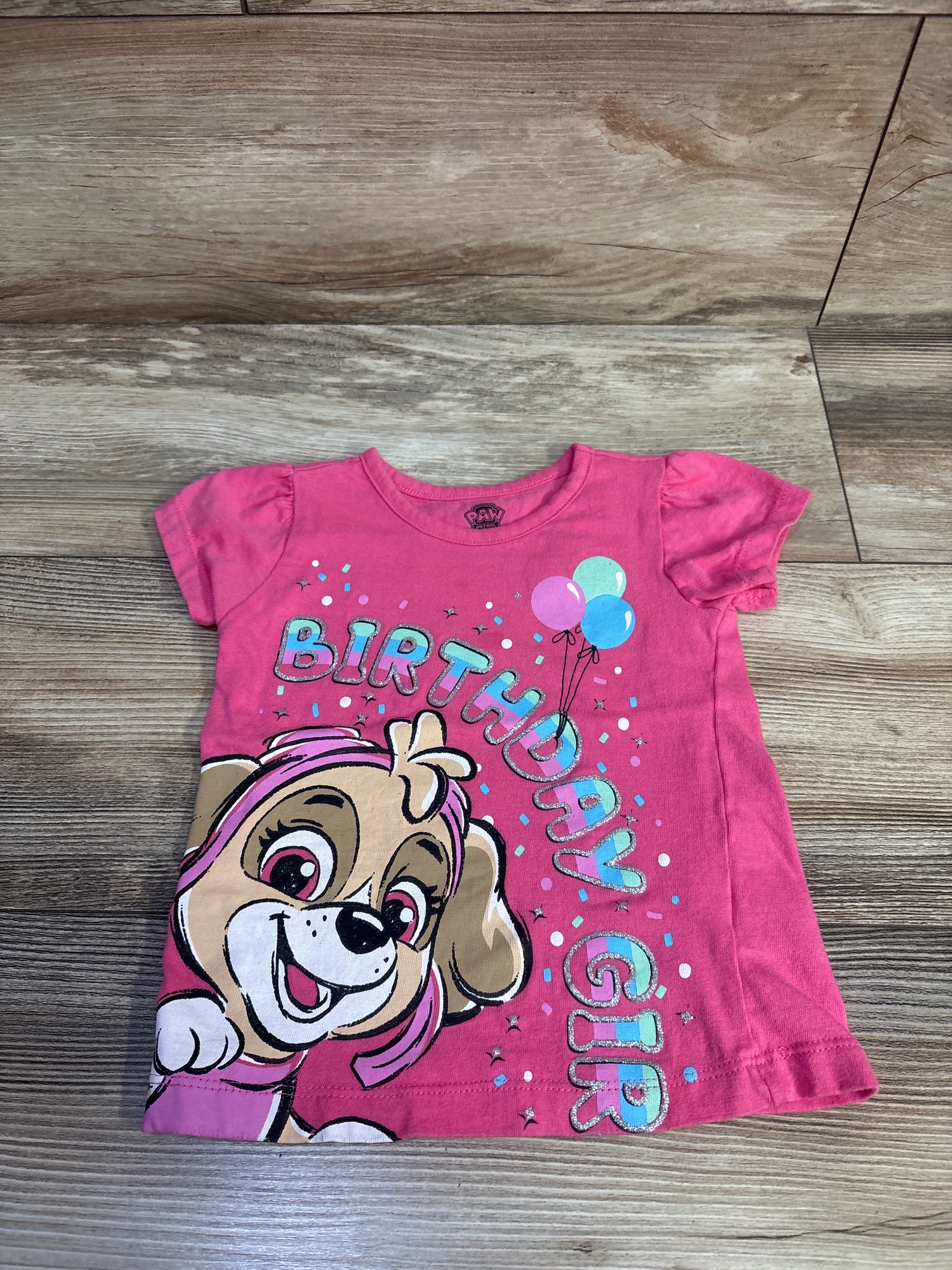 Nickelodeon PAW Patrol Puff Sleeve Birthday Girl Shirt Pink sz 2T