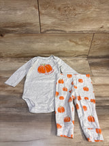 Just One You 2pc Hello Pumpkin Bodysuit & Pants Set Grey sz 9m