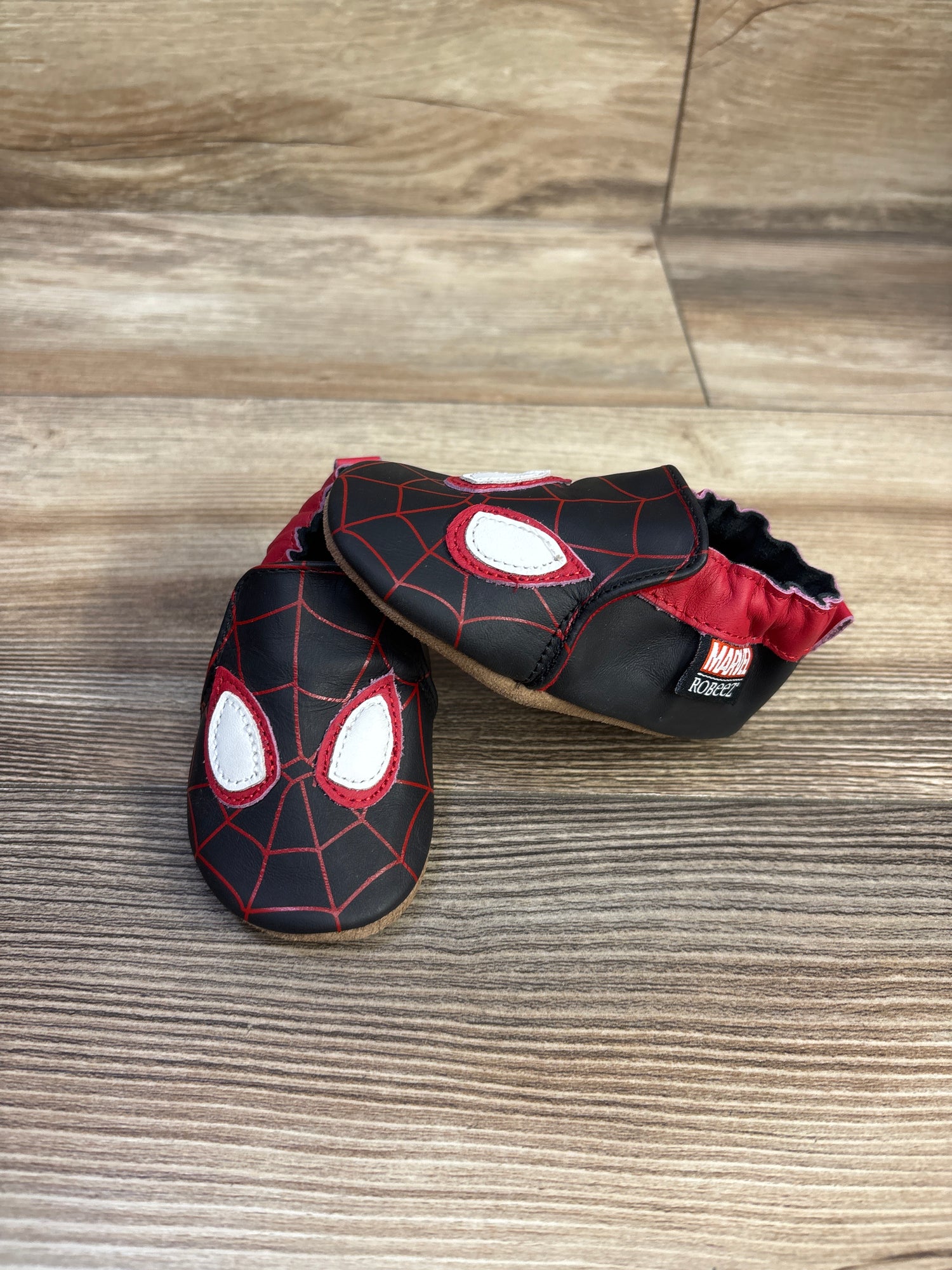Robeez x Marvel Miles Morales Soft Sole Shoes Black sz 2/3c