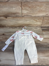 NEW Just One You 2pc Knit Sweatshirt & Pants Set Ivory sz 6m