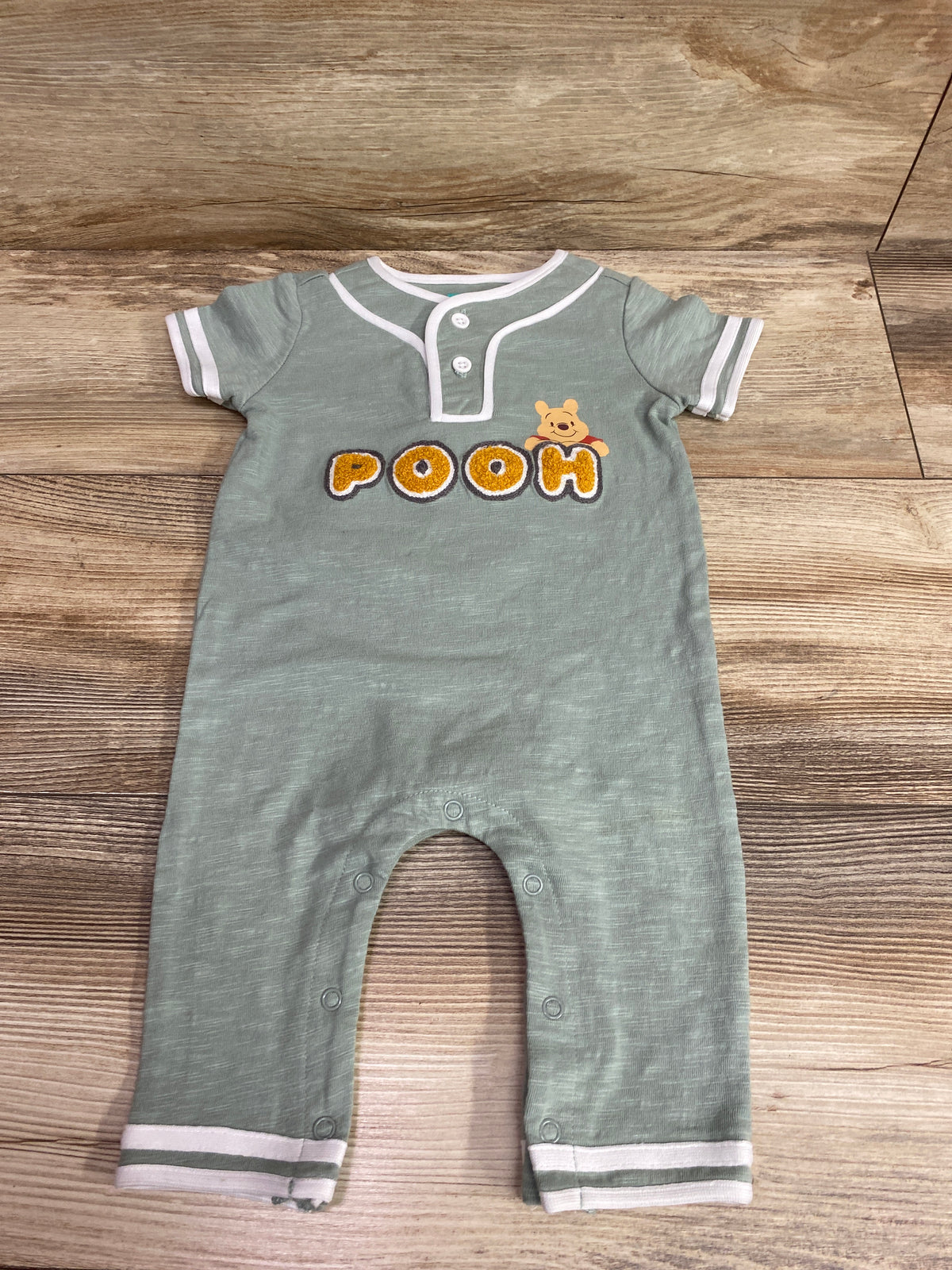Disney Baby Winnie The Pooh Henley Jumpsuit Green sz 3/6m
